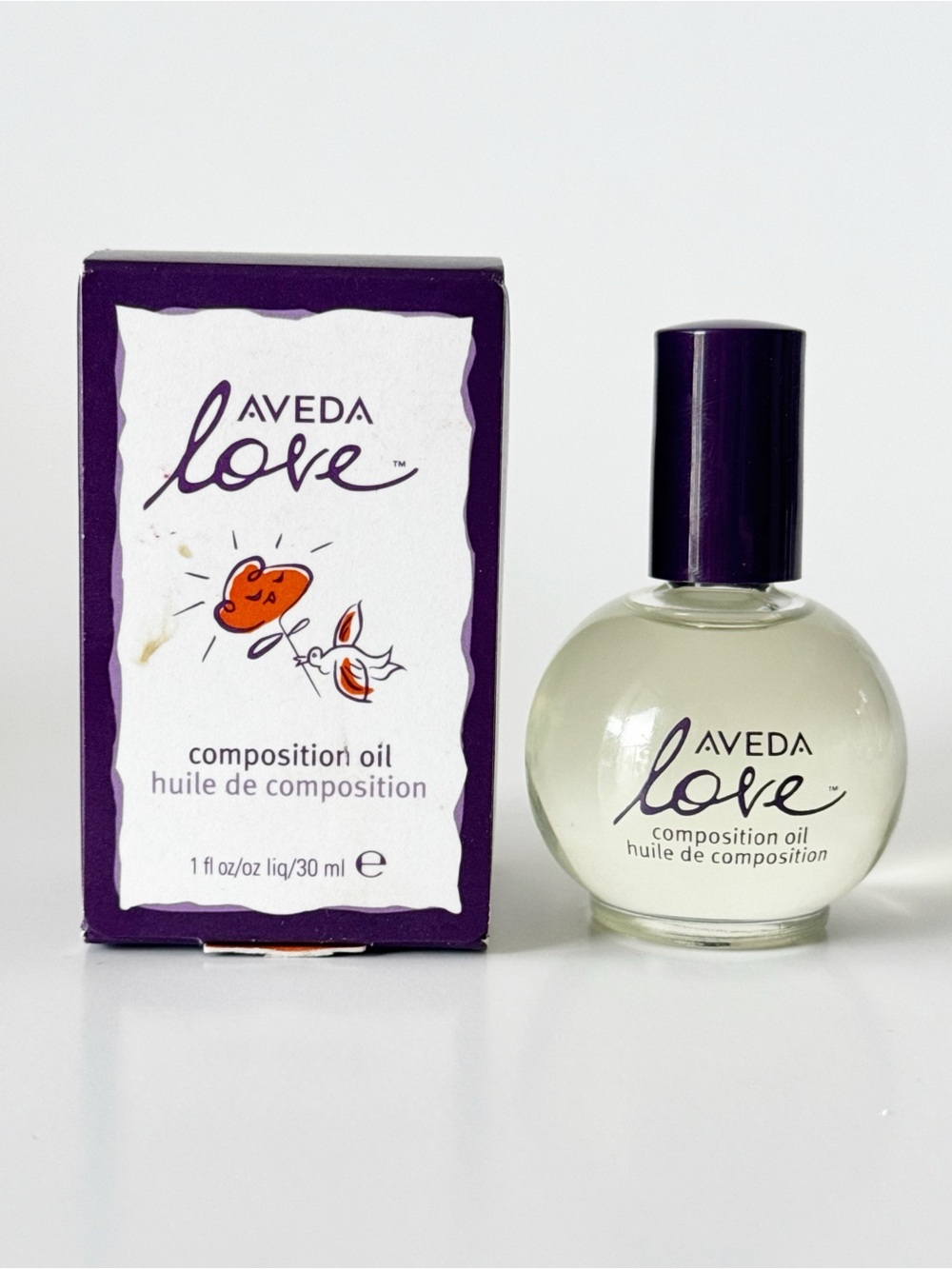 AVEDA Love Composition Oil — Purple Bottle & Box